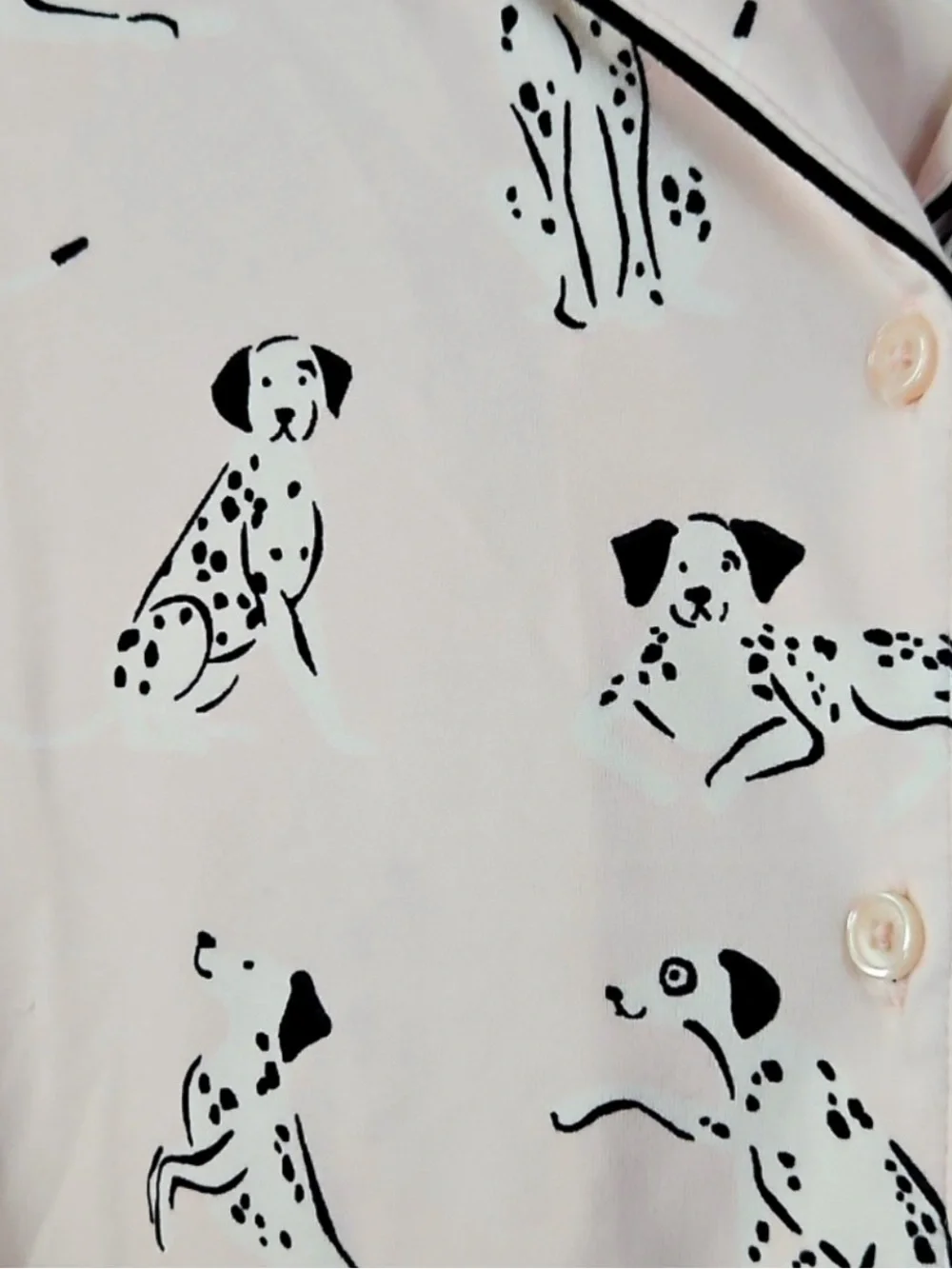 NWT Kate Spade Knit Pajama pj's Set Size S Shorts dogs Dalmations Pink